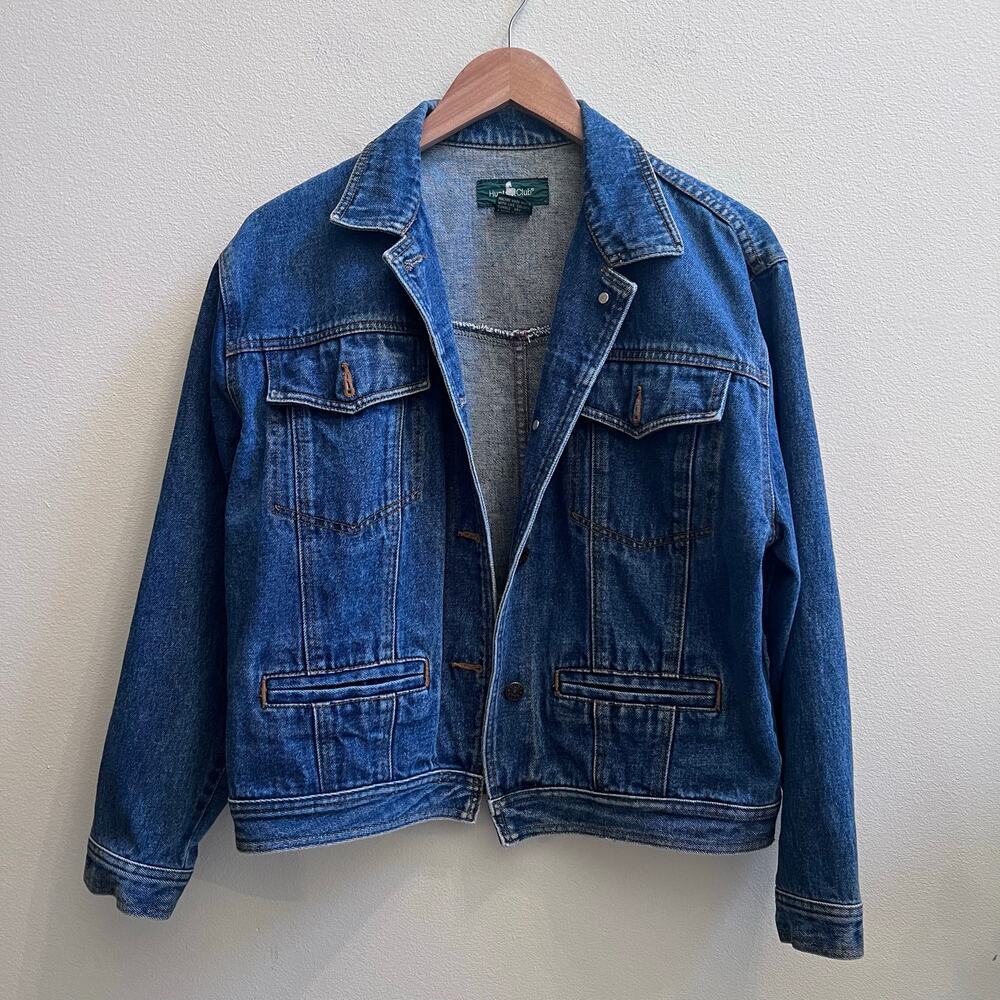 Vintage Hunt Club Men's Denim Jean Jacket Blue‎ Upcycled Size Medium